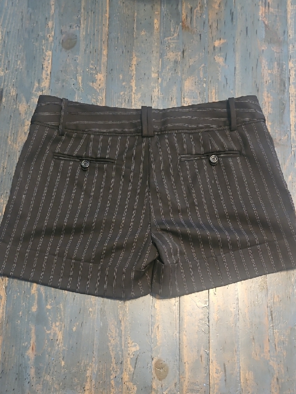 Zara Black Pinstripe Tailored Shorts - Picture 4 of 4